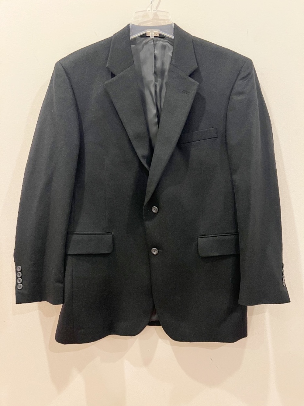 Jos A Bank Cashmere Blazer Mens 43R Black Single Breasted Vent Dressy Formal